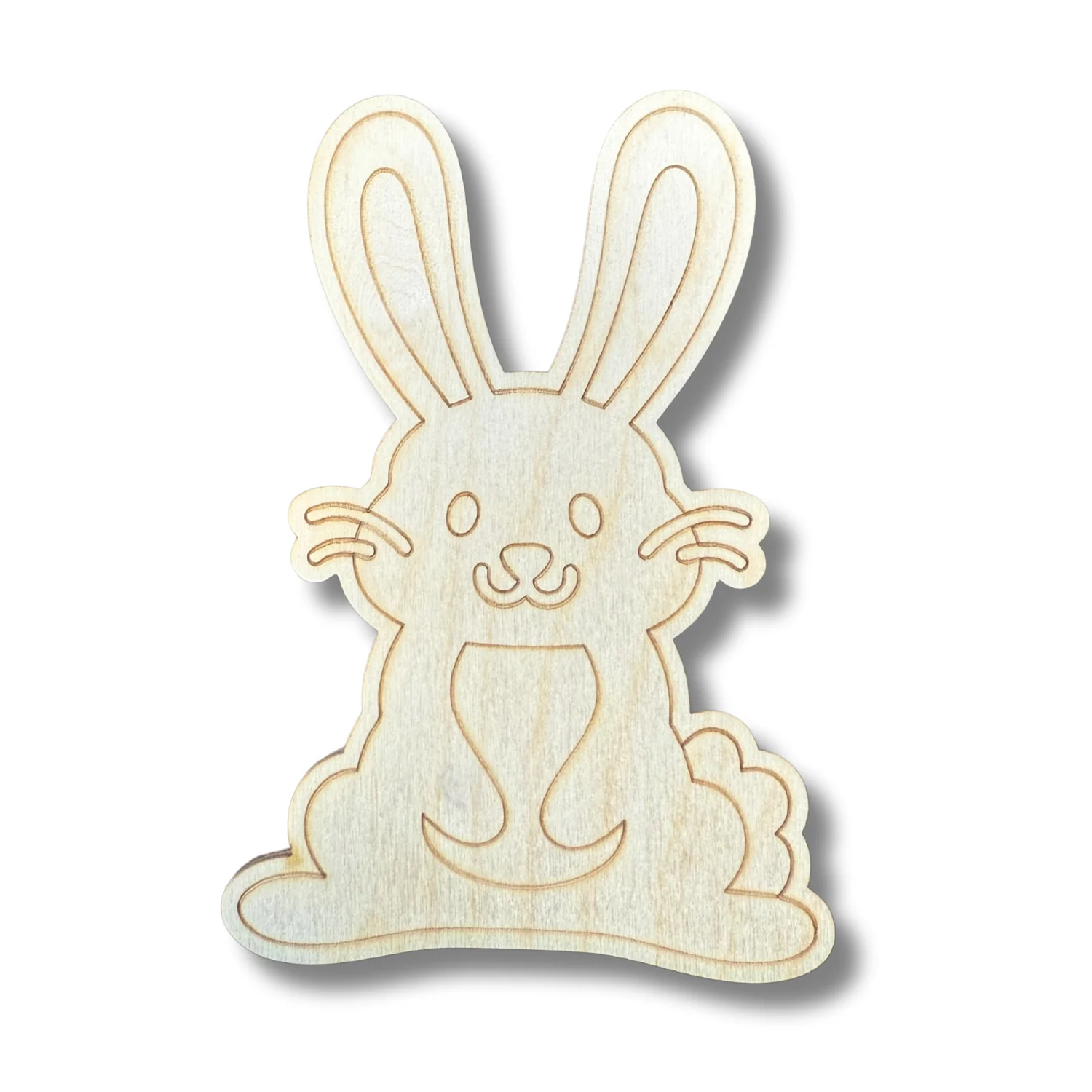 Unfinished Wood Etched Cute Bunny Shape | Paint By Line Crafts | up to 30" DIY - Image 2