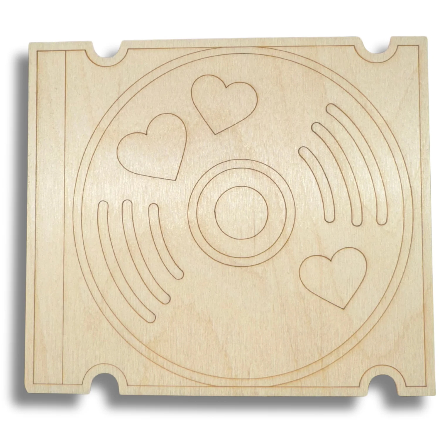 Unfinished Wood Etched Cute CD Shape | Paint By Line Crafts | up to 30" DIY - Image 2