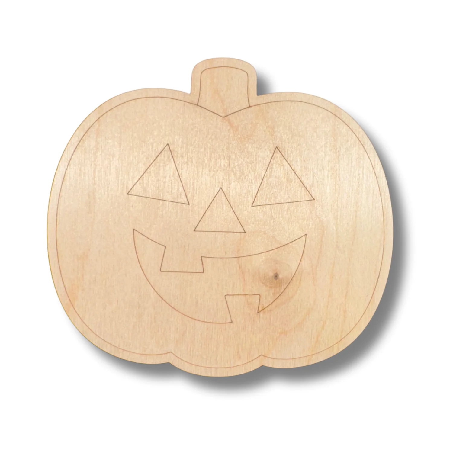 Unfinished Wood Etched Cute Jack o' Lantern Shape | Paint By Line Crafts | up to 30" DIY - Image 2
