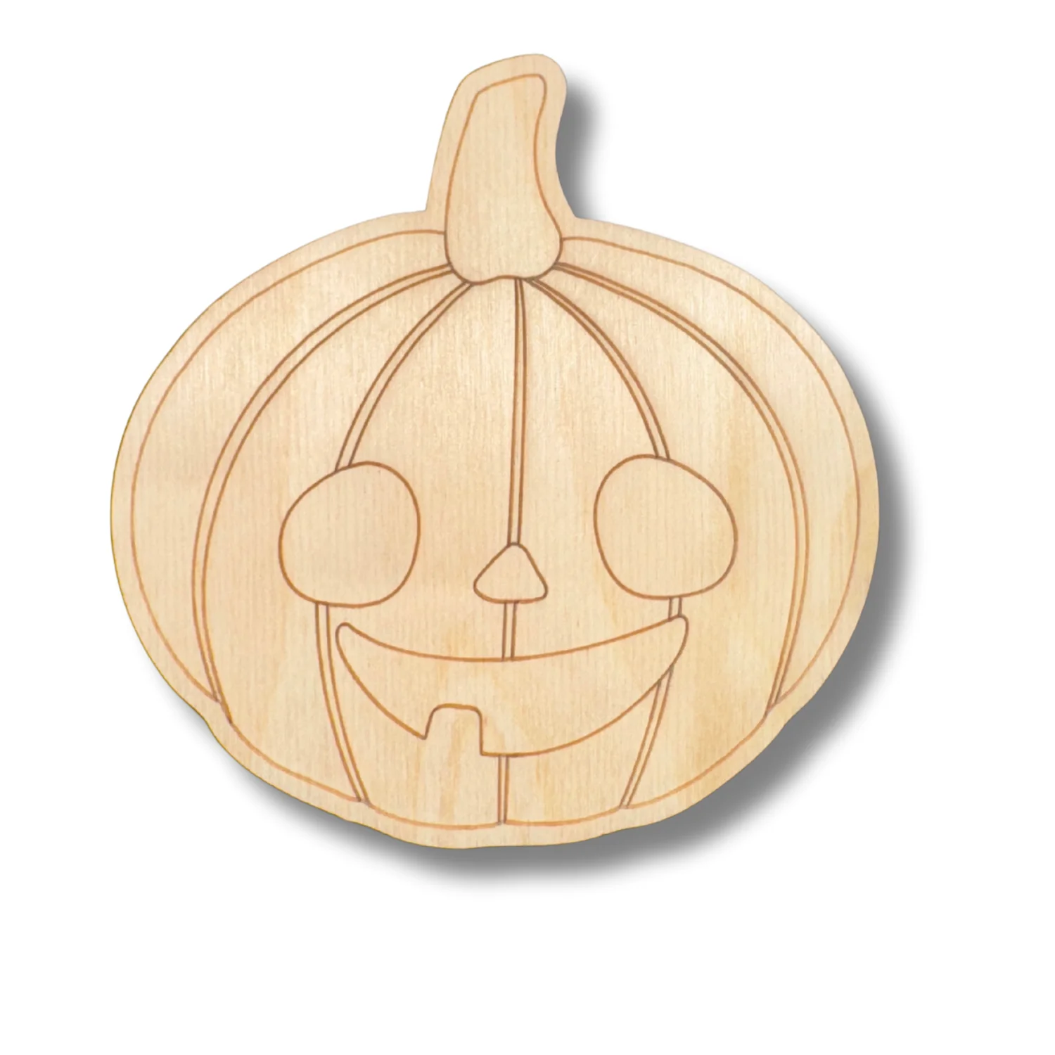 Unfinished Wood Etched Cute Jack o' Lantern Shape | Paint By Line Crafts | up to 30" DIY - Image 2