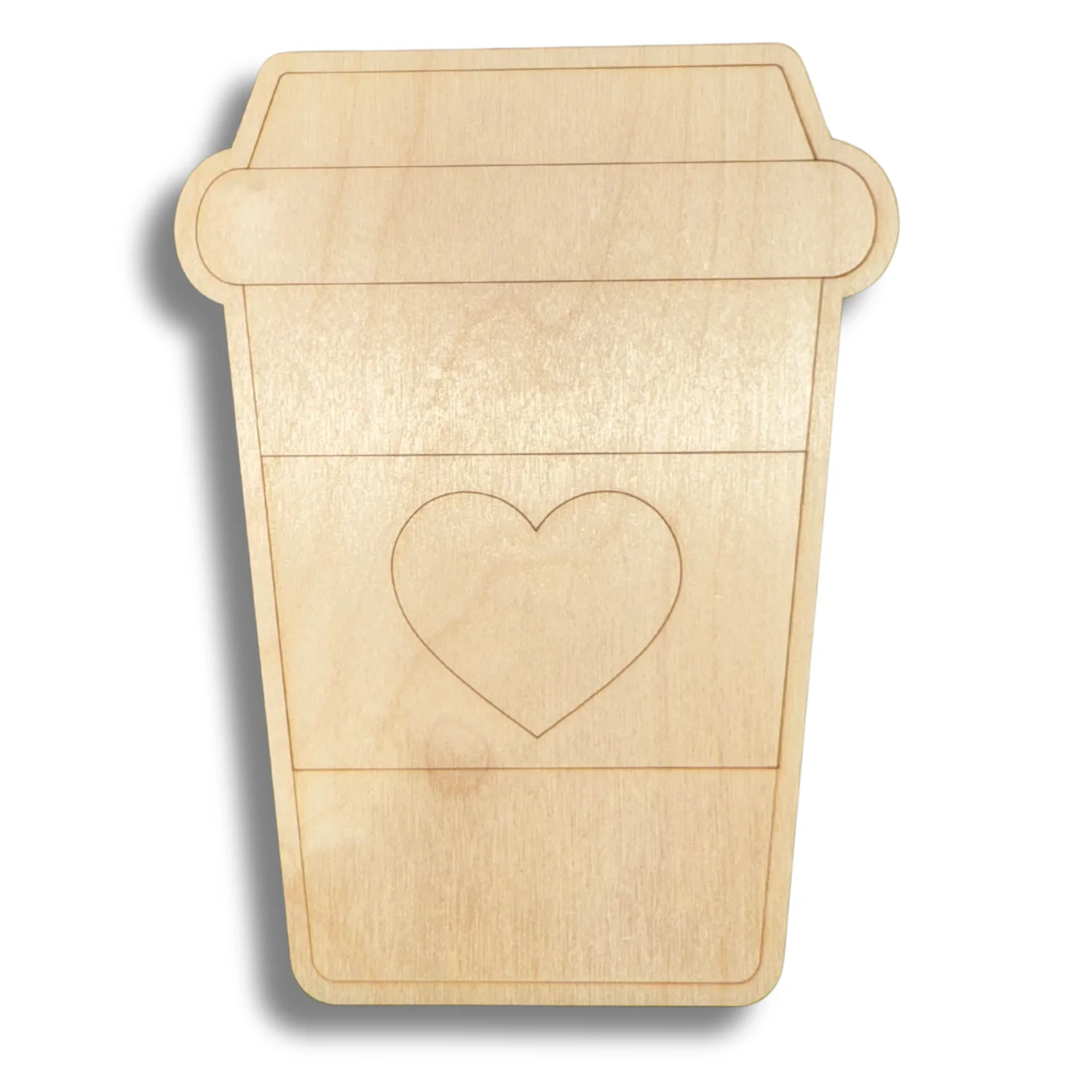 Unfinished Wood Etched Cute Latte Shape | Paint By Line Crafts | up to 30" DIY - Image 2