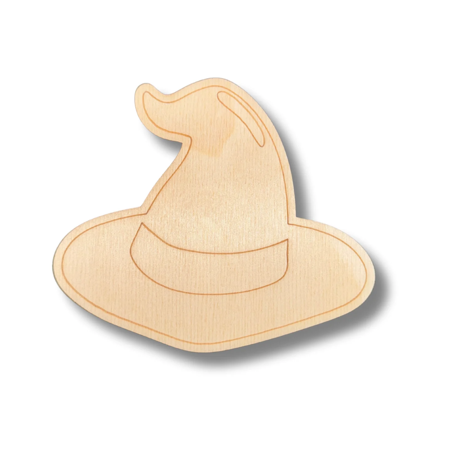 Unfinished Wood Etched Cute Witch Hat Shape | Paint By Line Crafts | up to 30" DIY - Image 2