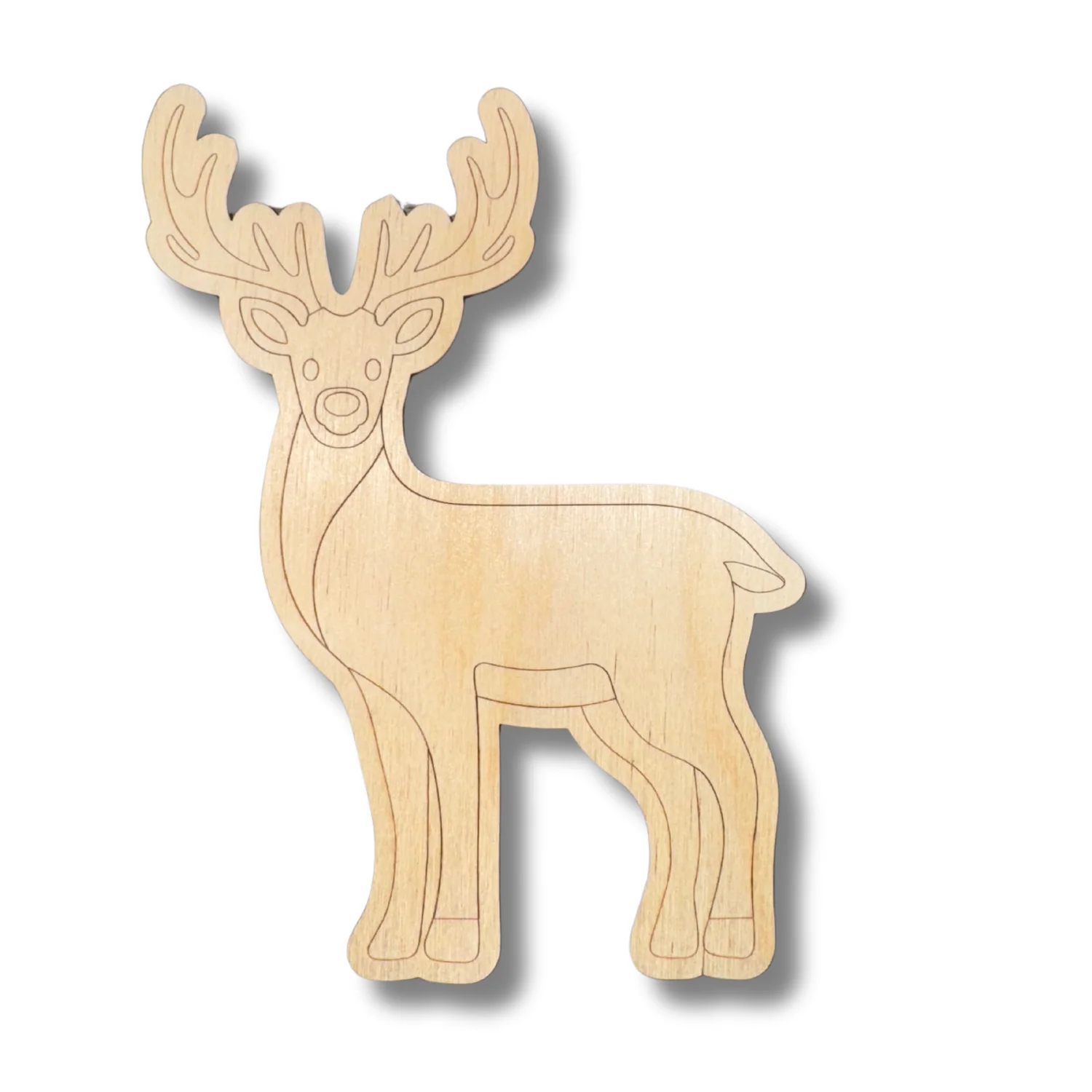 Unfinished Wood Etched Deer Shape | Paint By Line Crafts | up to 30" DIY - Image 2