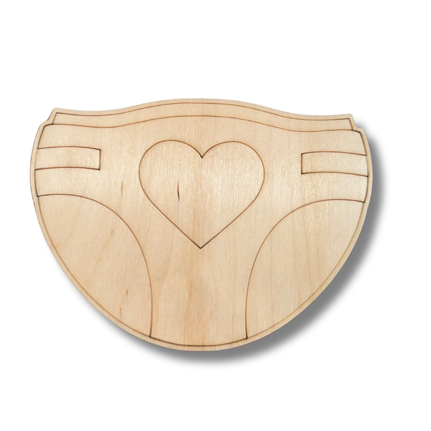 Unfinished Wood Etched Diaper Shape | Paint By Line Crafts | up to 30" DIY - Image 2