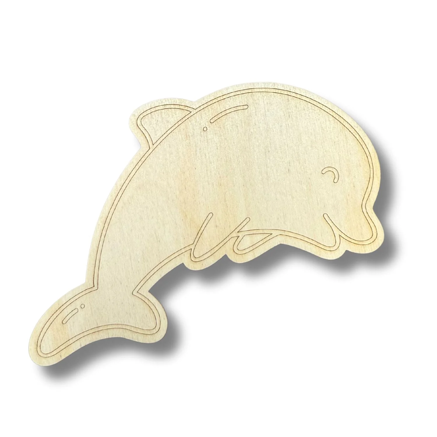 Unfinished Wood Etched Dolphin Shape | Paint By Line Crafts | up to 30" DIY - Image 2
