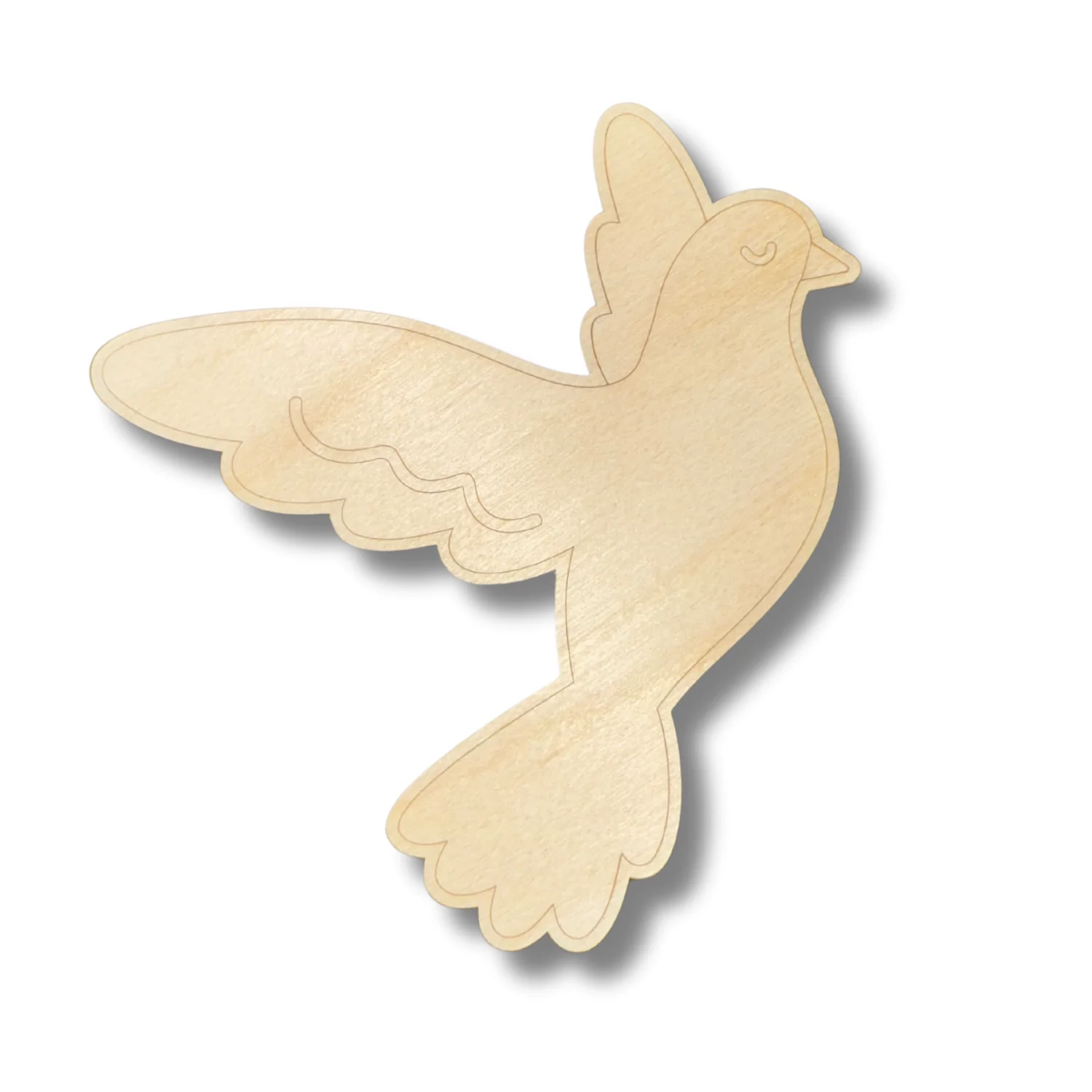 Unfinished Wood Etched Dove Shape | Paint By Line Crafts | up to 30" DIY - Image 2