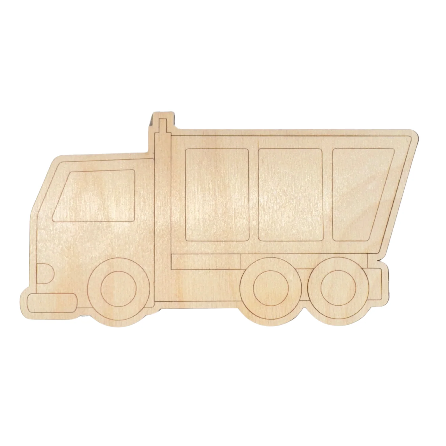 Unfinished Wood Etched Dump Truck Shape | Paint By Line Crafts | up to 30" DIY - Image 2