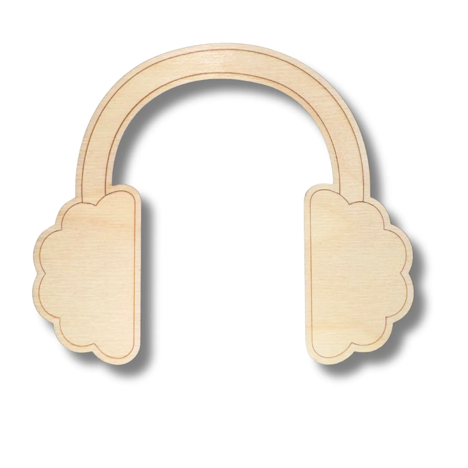 Unfinished Wood Etched Earmuffs Shape | Paint By Line Crafts | up to 30" DIY - Image 2