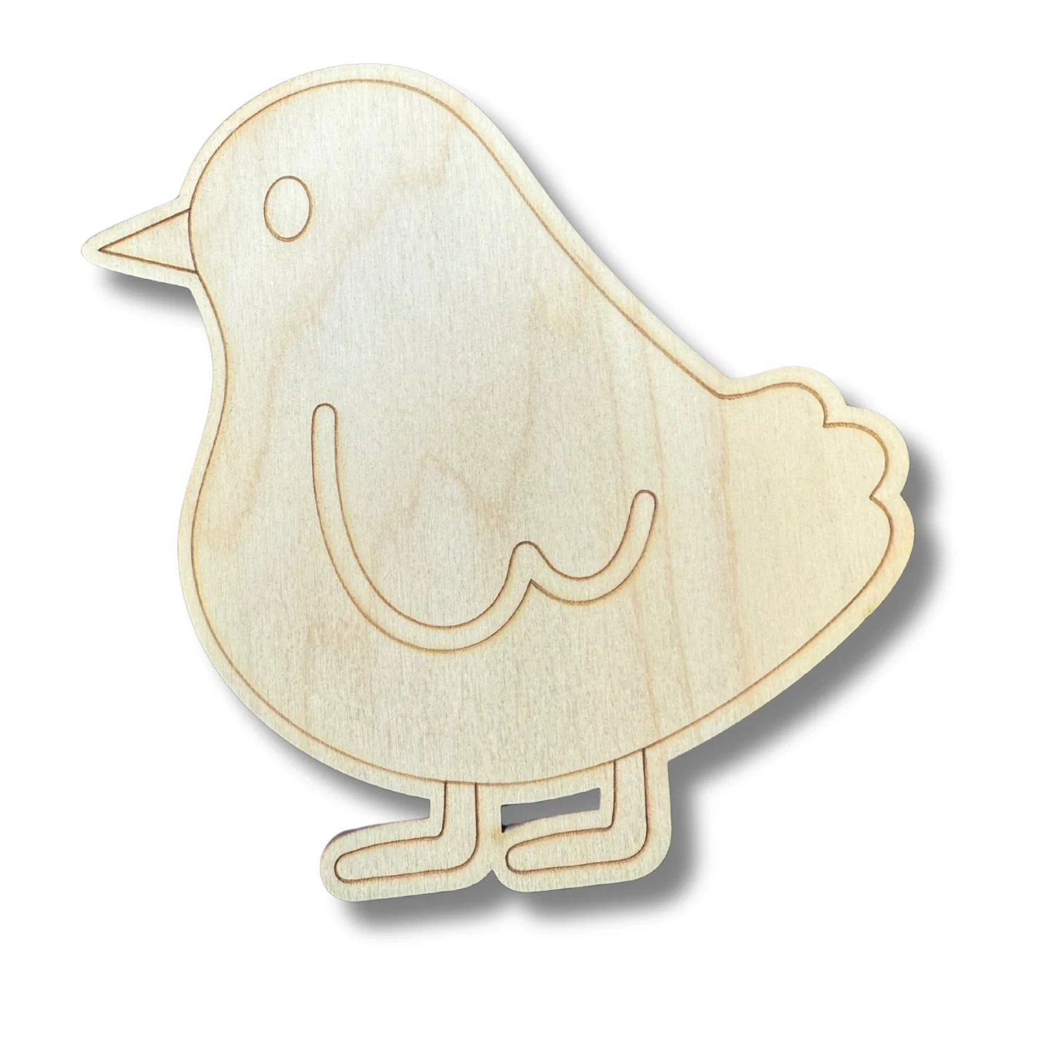 Unfinished Wood Etched Easter Chick Shape | Paint By Line Crafts | up to 30" DIY - Image 2