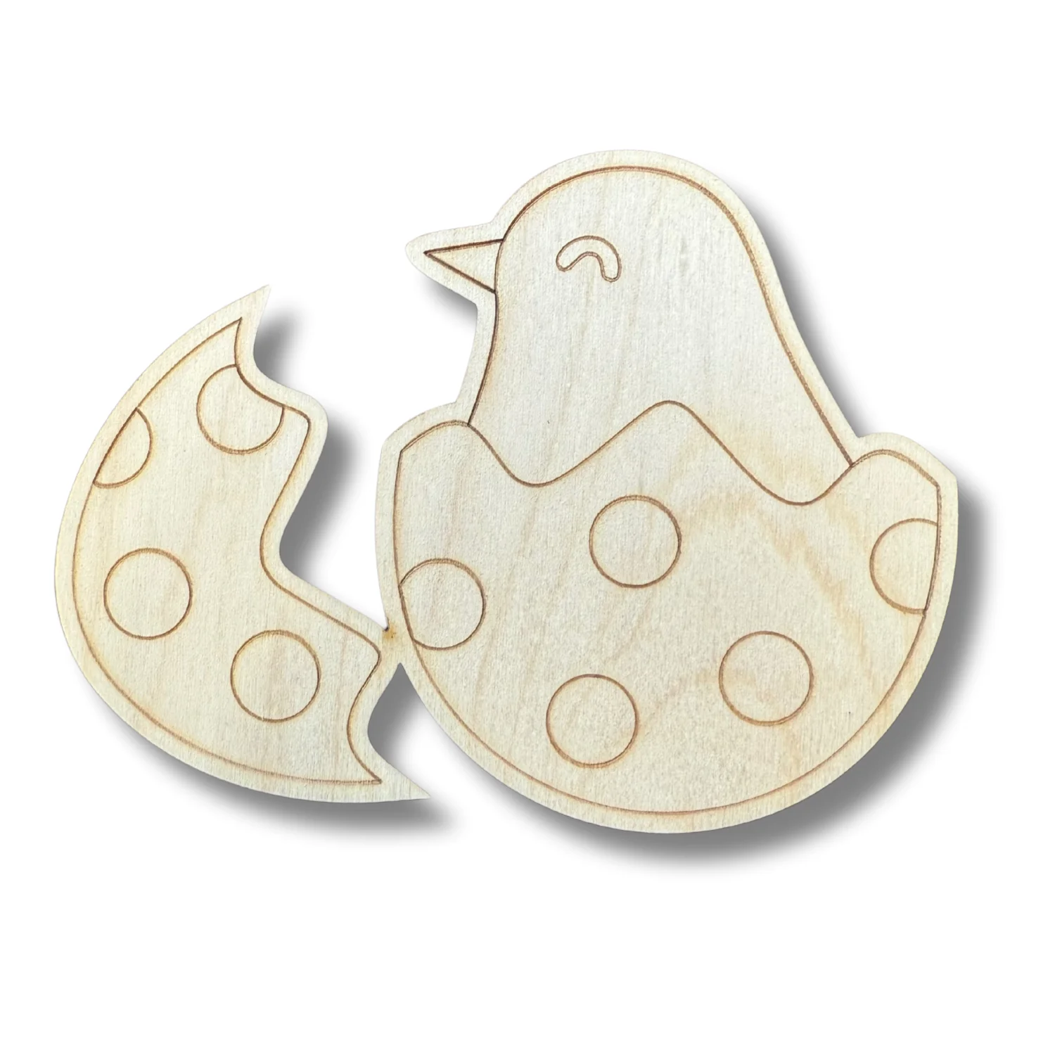 Unfinished Wood Etched Easter Egg Chick Shape | Paint By Line Crafts | up to 30" DIY - Image 2
