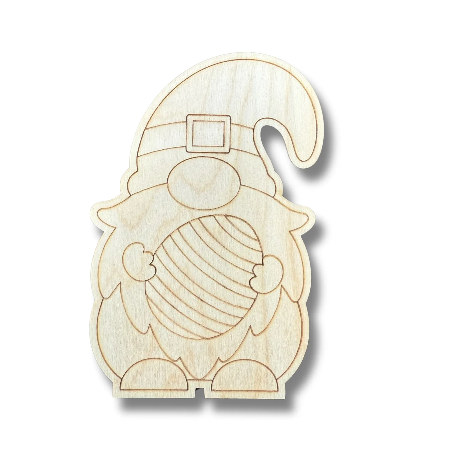 Unfinished Wood Etched Easter Egg Gnome Shape | Paint By Line Crafts | up to 30" DIY - Image 2