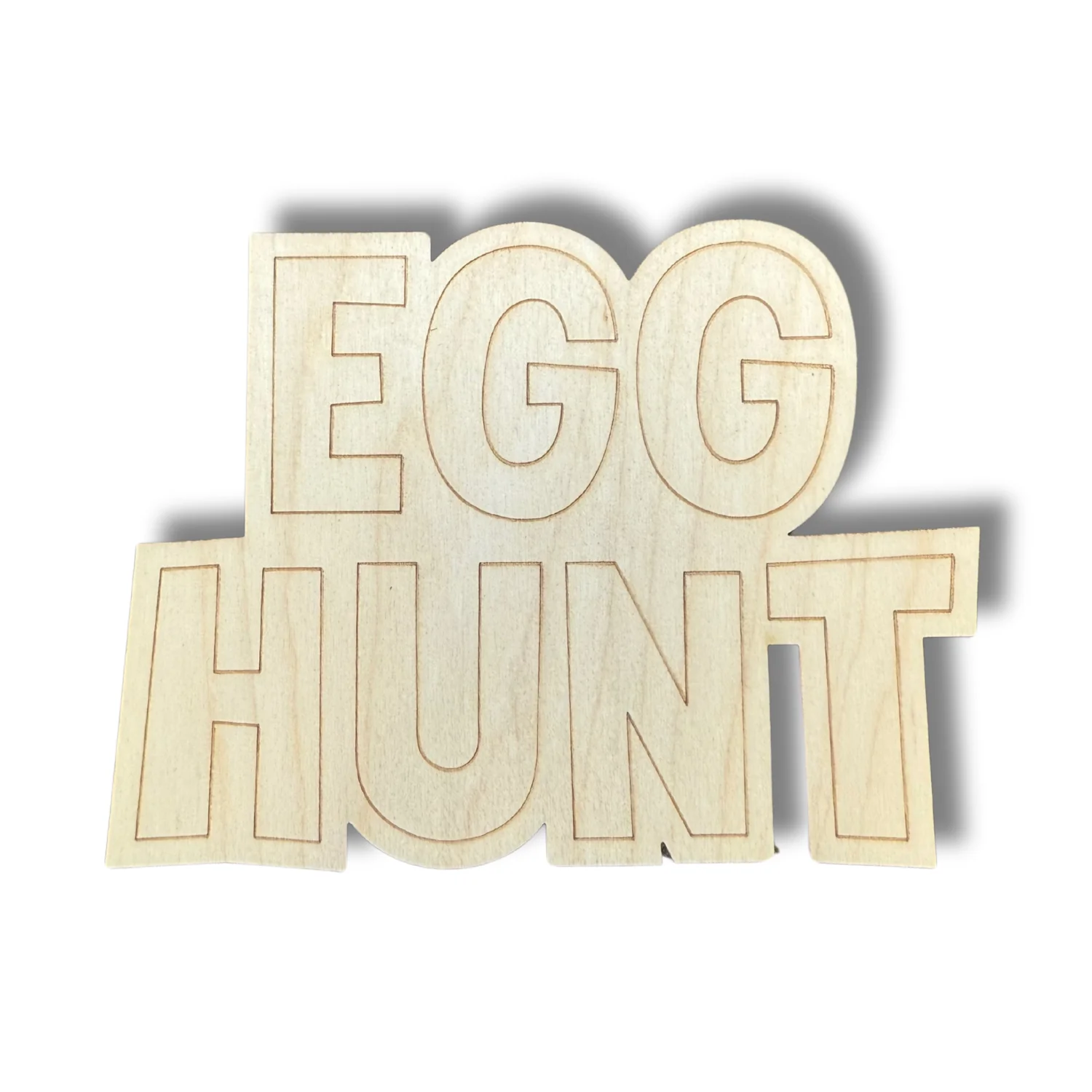 Unfinished Wood Etched Egg Hunt Shape | Paint By Line Crafts | up to 30" DIY - Image 2