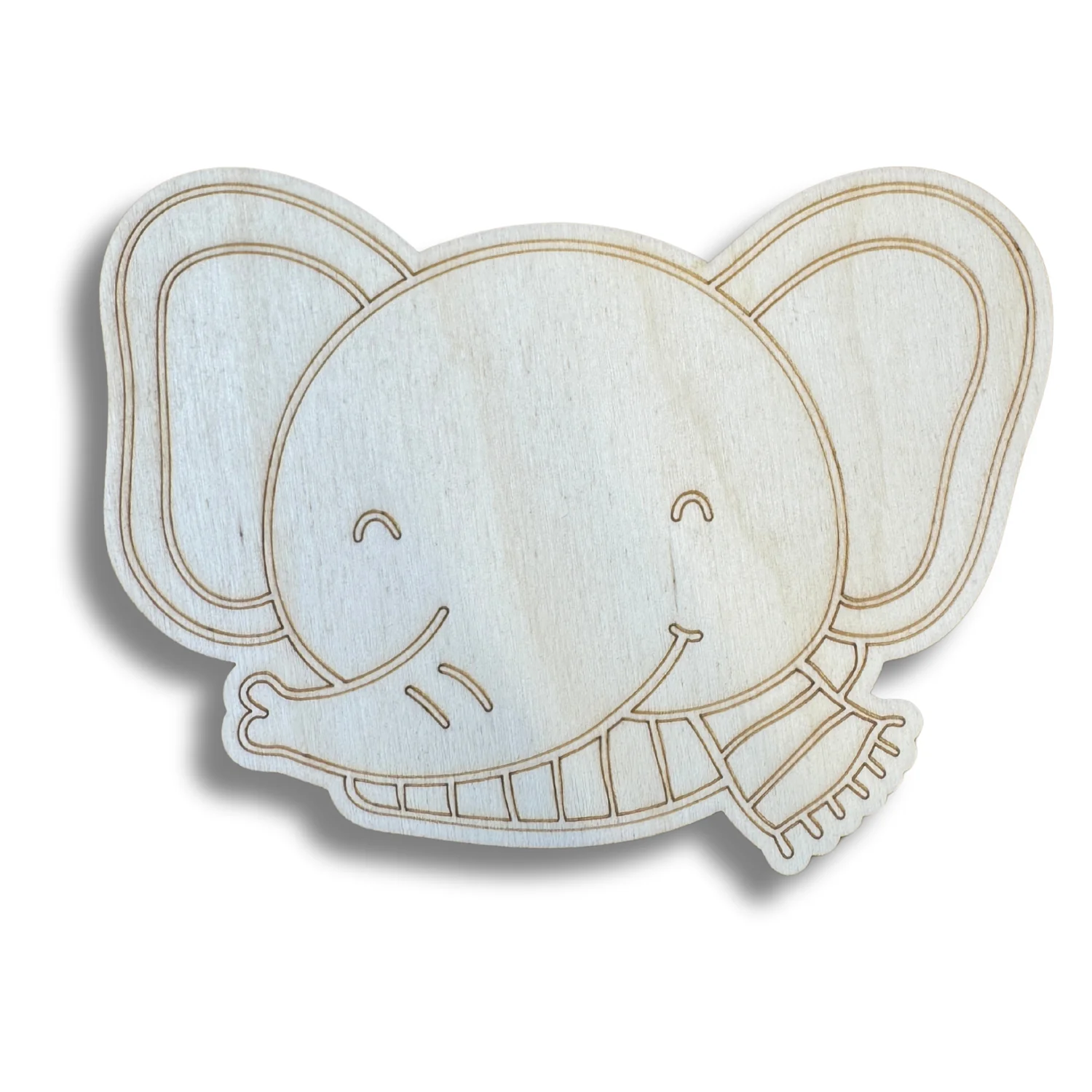 Unfinished Wood Etched Elephant Head Shape | Paint By Line Crafts | up to 30" DIY - Image 2
