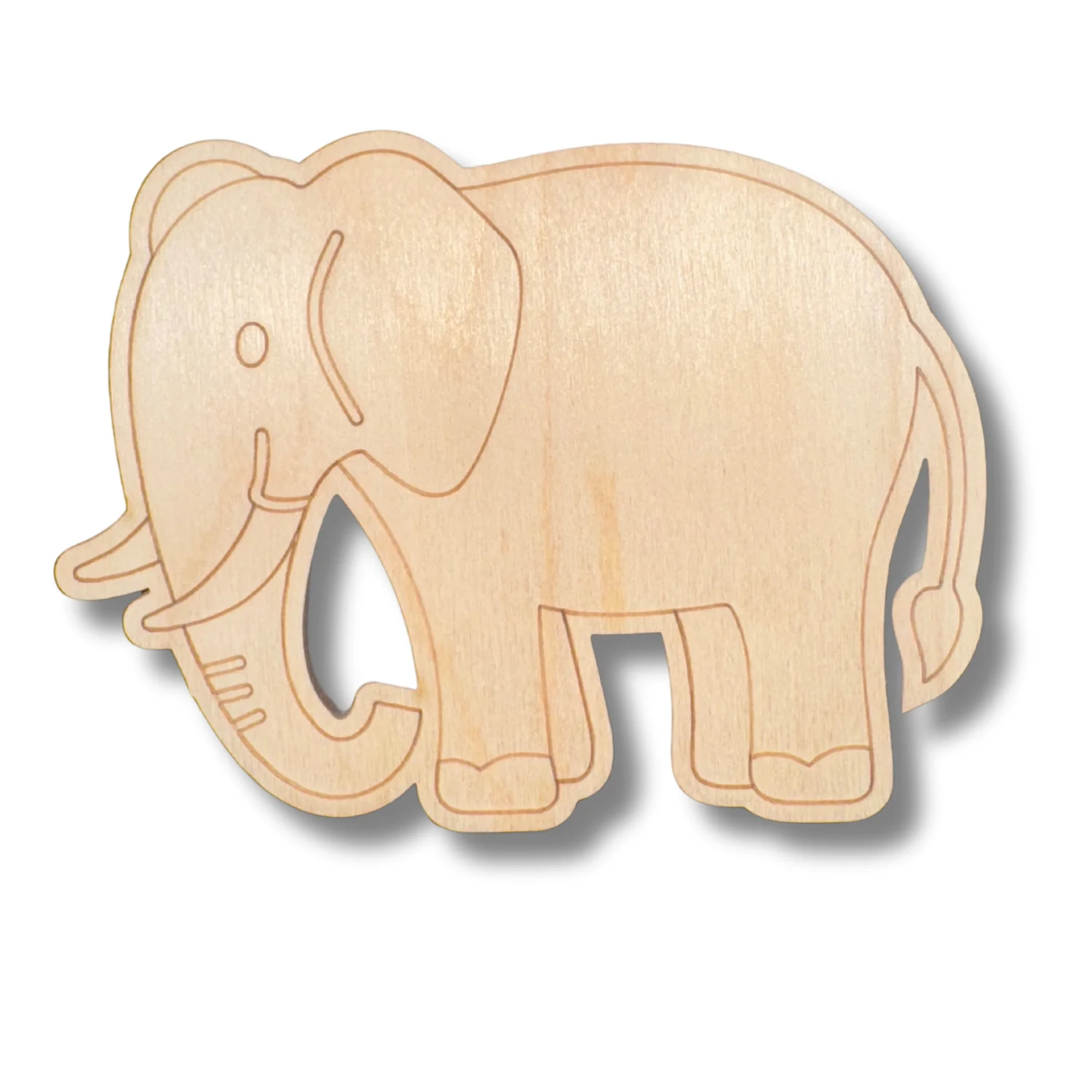 Unfinished Wood Etched Elephant Shape | Paint By Line Crafts | up to 30" DIY - Image 2