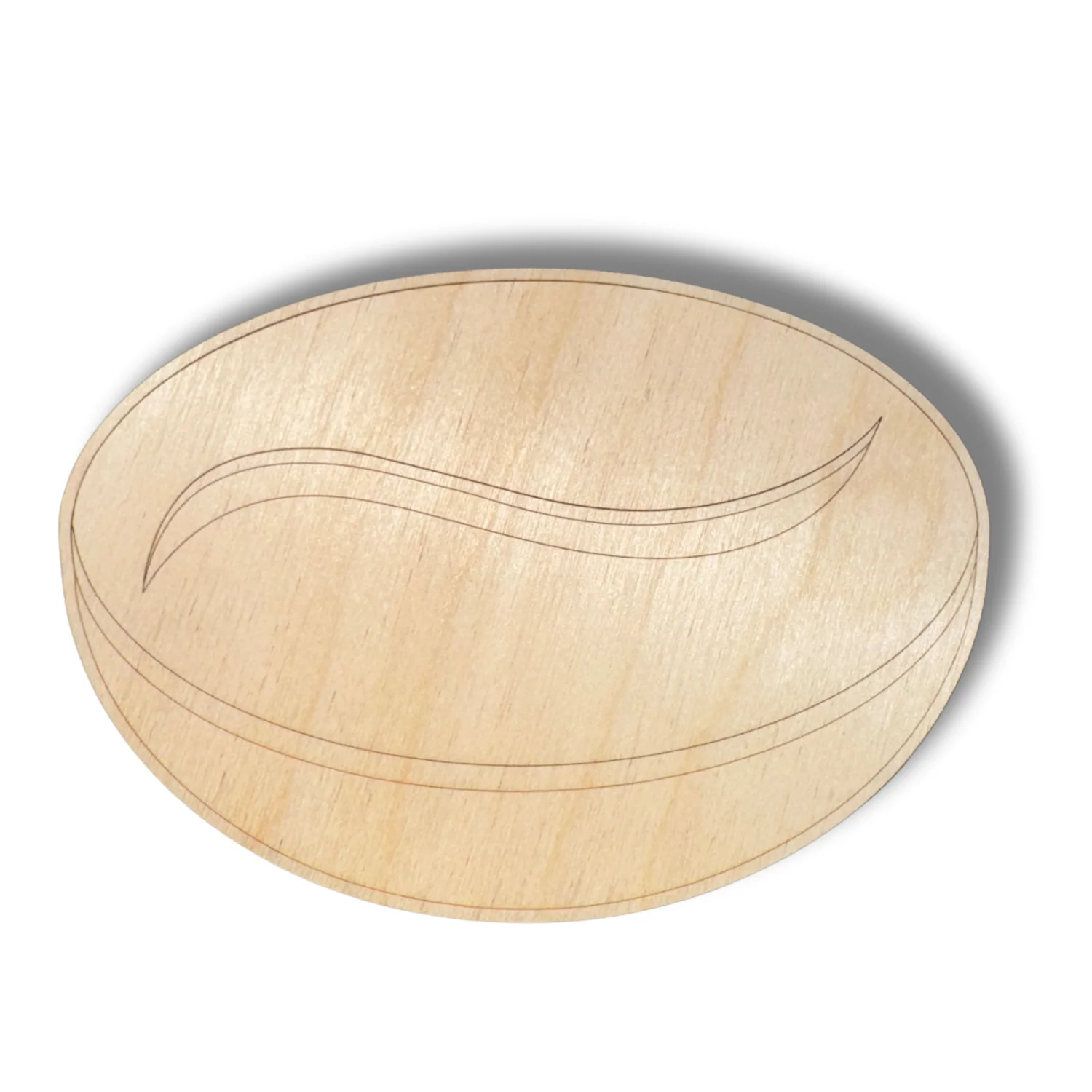 Unfinished Wood Etched Espresso Bean Shape | Paint By Line Crafts | up to 30" DIY - Image 2
