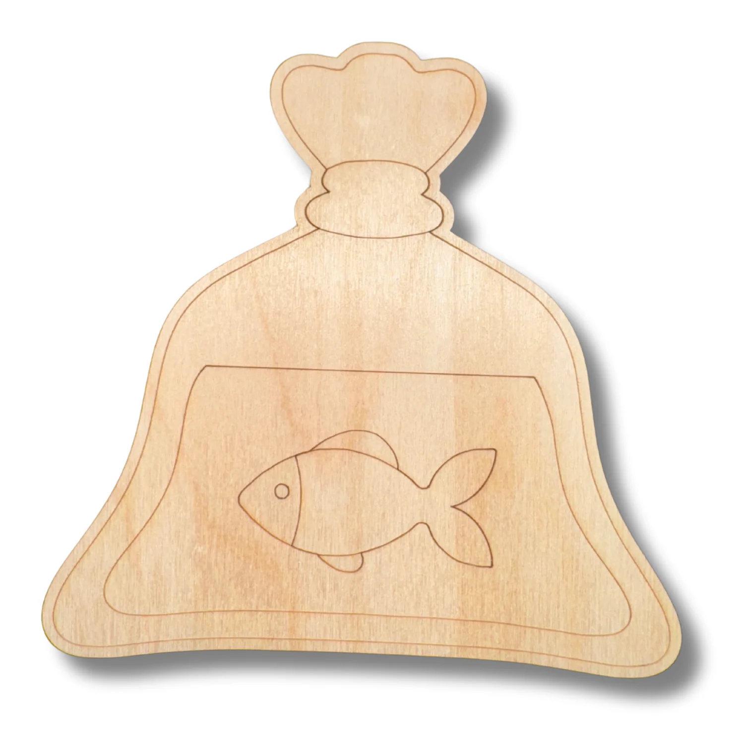 Unfinished Wood Etched Fair Goldfish Shape | Paint By Line Crafts | up to 30" DIY - Image 2