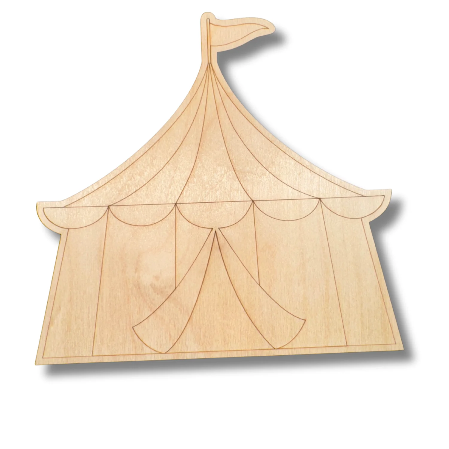 Unfinished Wood Etched Fair Tent Shape | Paint By Line Crafts | up to 30" DIY - Image 2