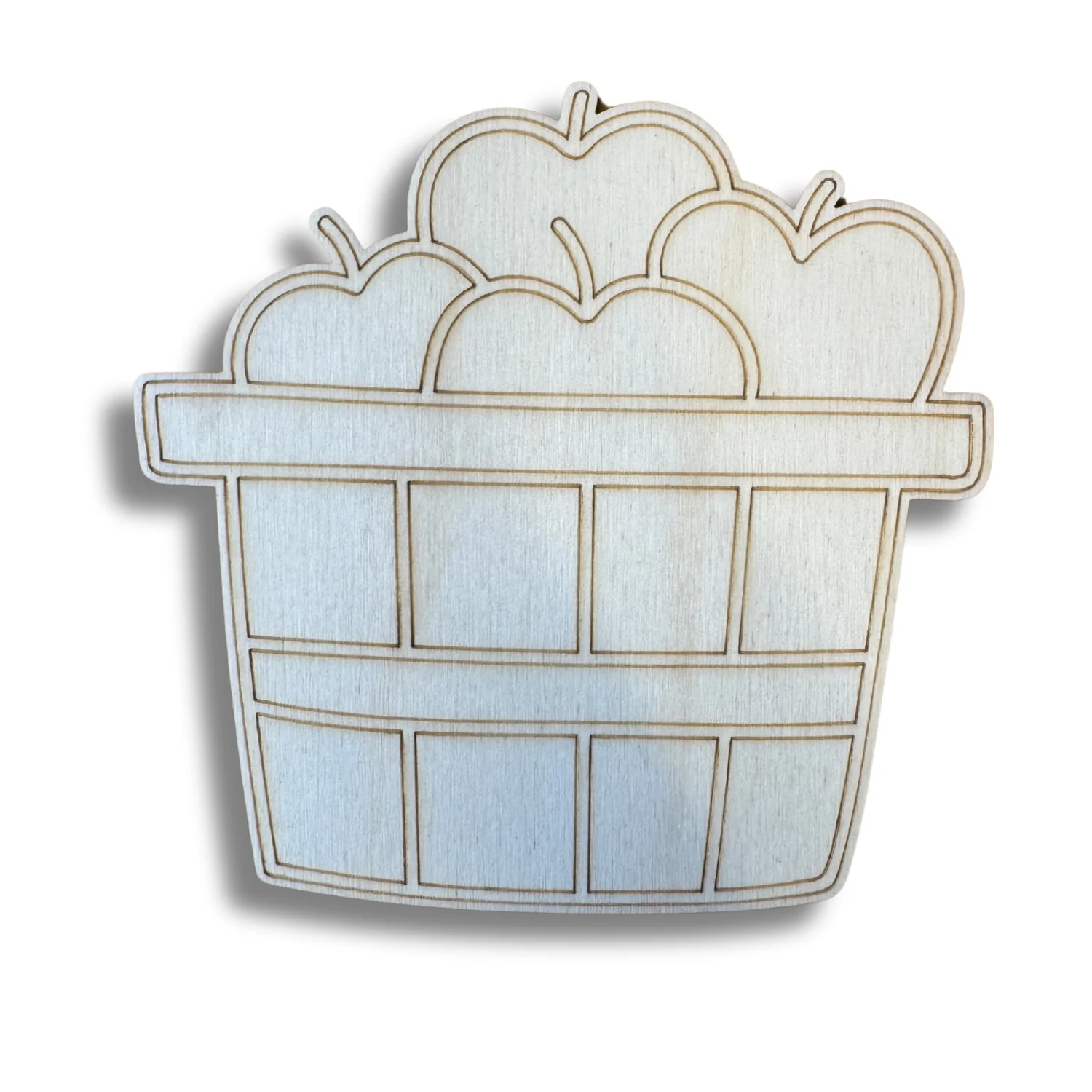 Unfinished Wood Etched Farm Apple Barrel Shape | Paint By Line Crafts | up to 30" DIY - Image 2