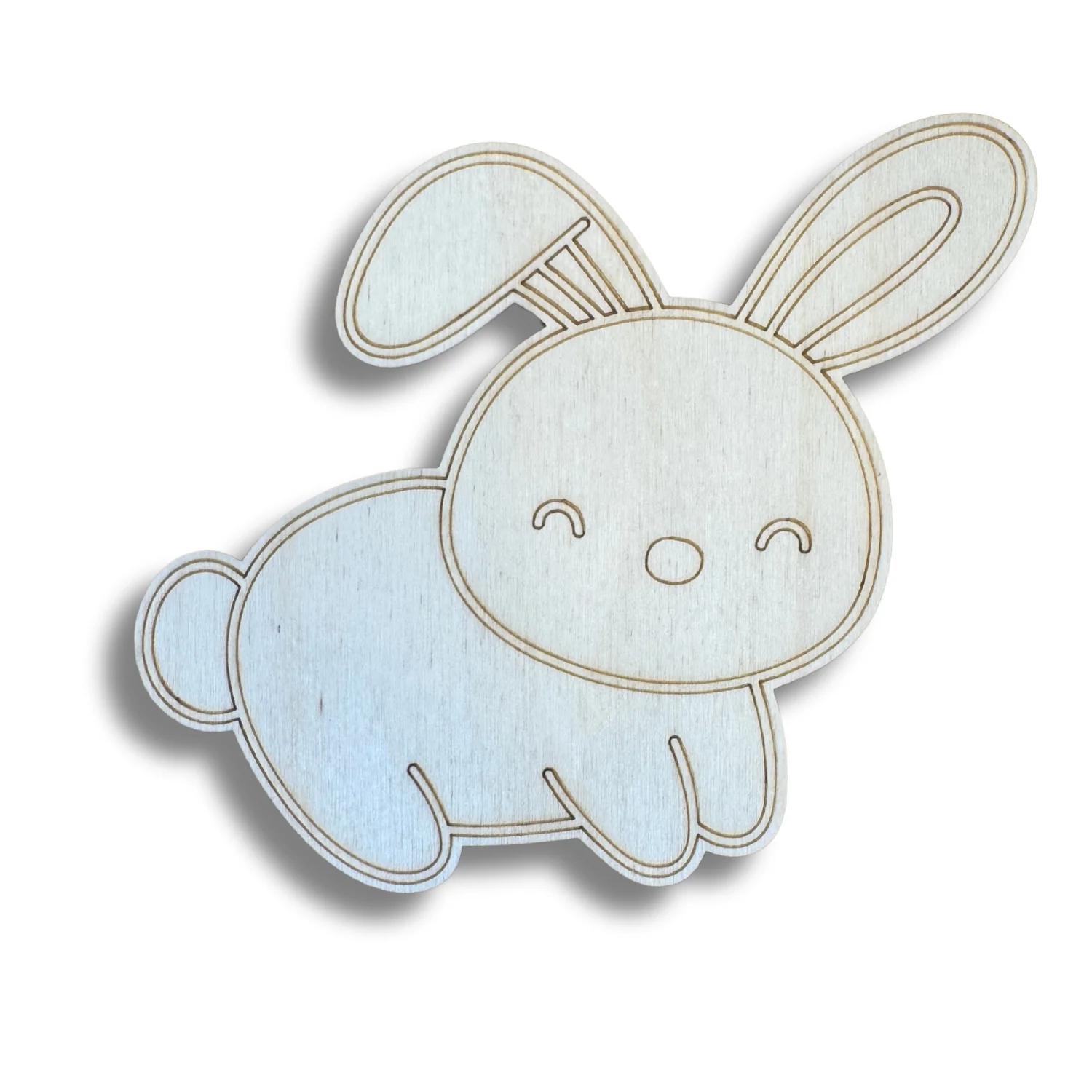 Unfinished Wood Etched Farm Bunny Shape | Paint By Line Crafts | up to 30" DIY - Image 2