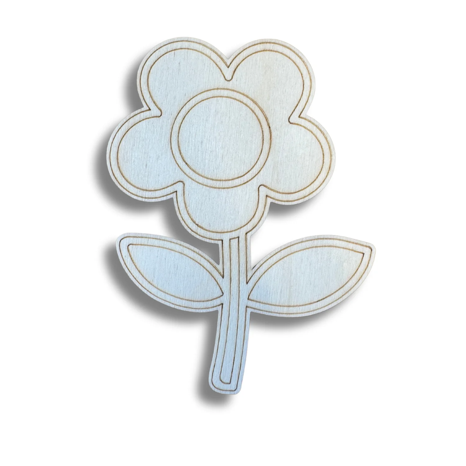 Unfinished Wood Etched Farm Flower Shape | Paint By Line Crafts | up to 30" DIY - Image 2