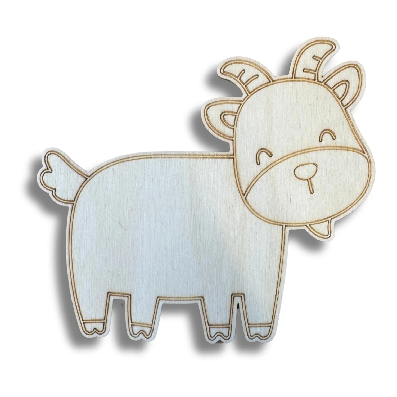 Unfinished Wood Etched Farm Goat Shape | Paint By Line Crafts | up to 30" DIY - Image 2