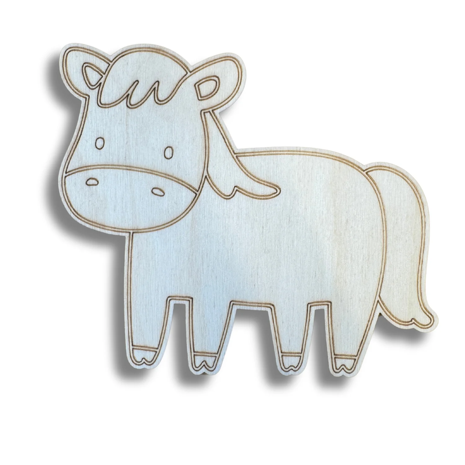 Unfinished Wood Etched Farm Horse Shape | Paint By Line Crafts | up to 30" DIY - Image 2