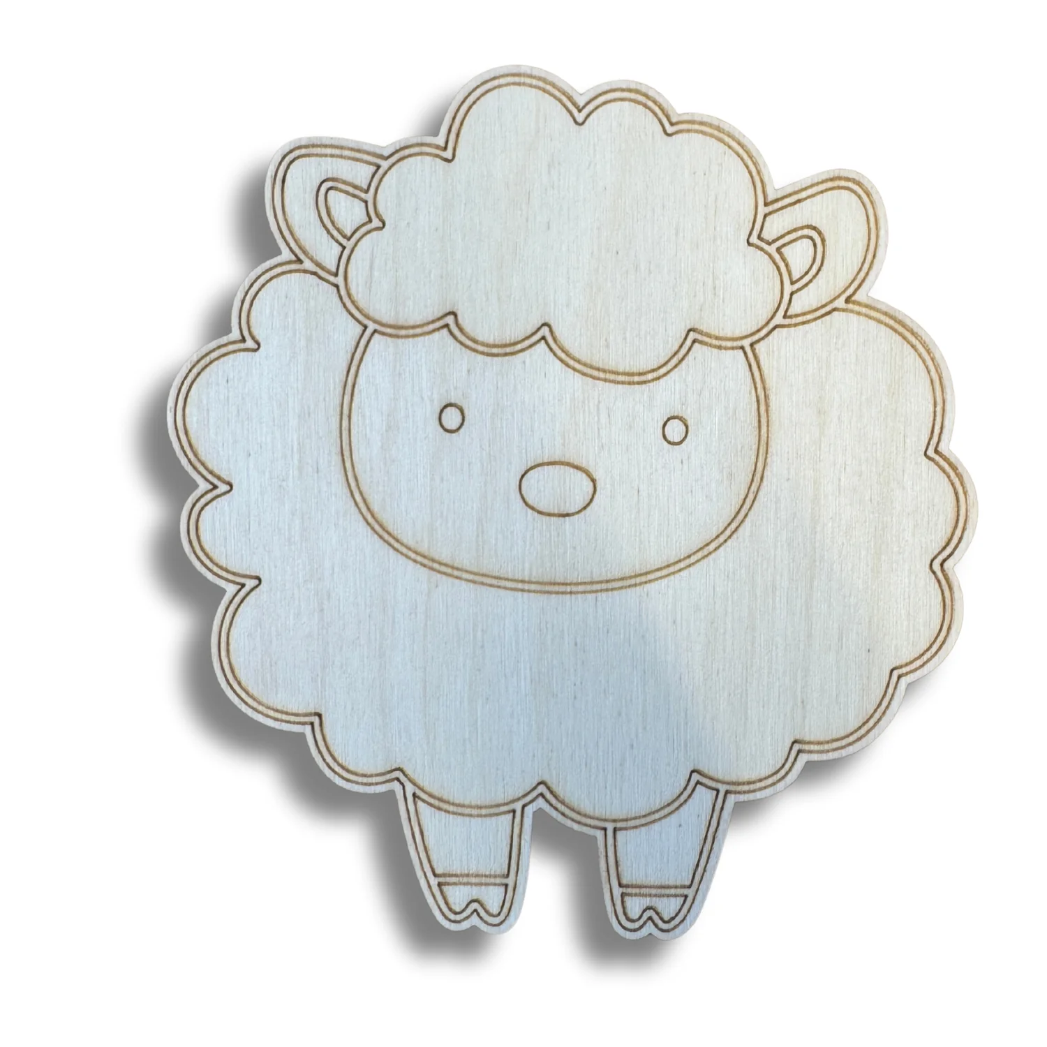 Unfinished Wood Etched Farm Sheep Shape | Paint By Line Crafts | up to 30" DIY - Image 2