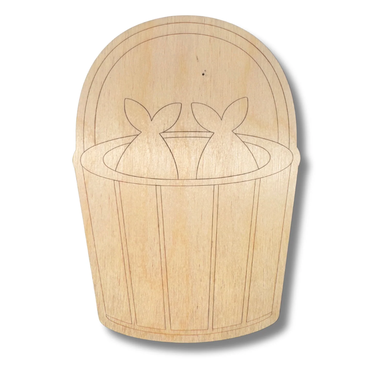 Unfinished Wood Etched Fishing Bucket Shape | Paint By Line Crafts | up to 30" DIY - Image 2