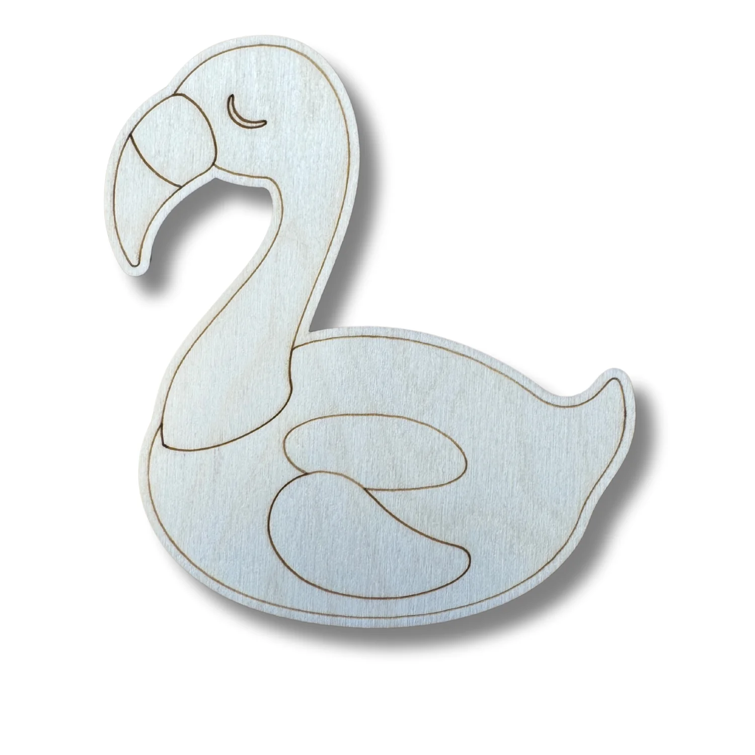 Unfinished Wood Etched Flamingo Float Shape | Paint By Line Crafts | up to 30" DIY - Image 2