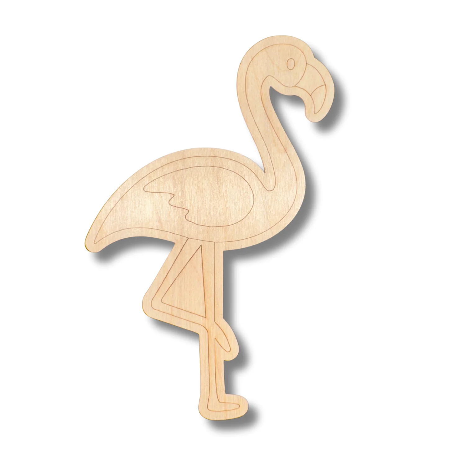 Unfinished Wood Etched Flamingo Shape | Paint By Line Crafts | up to 30" DIY - Image 2