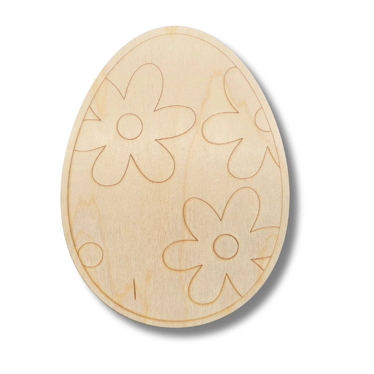 Unfinished Wood Etched Flower Easter Egg Shape | Paint By Line Crafts | up to 30" DIY - Image 2