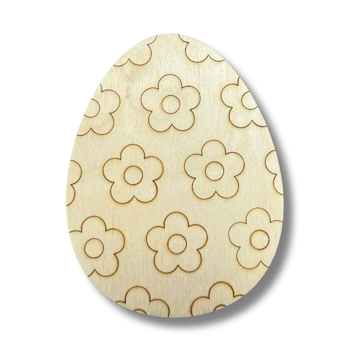 Unfinished Wood Etched Flower Pattern Egg Shape | Paint By Line Crafts | up to 30" DIY - Image 2