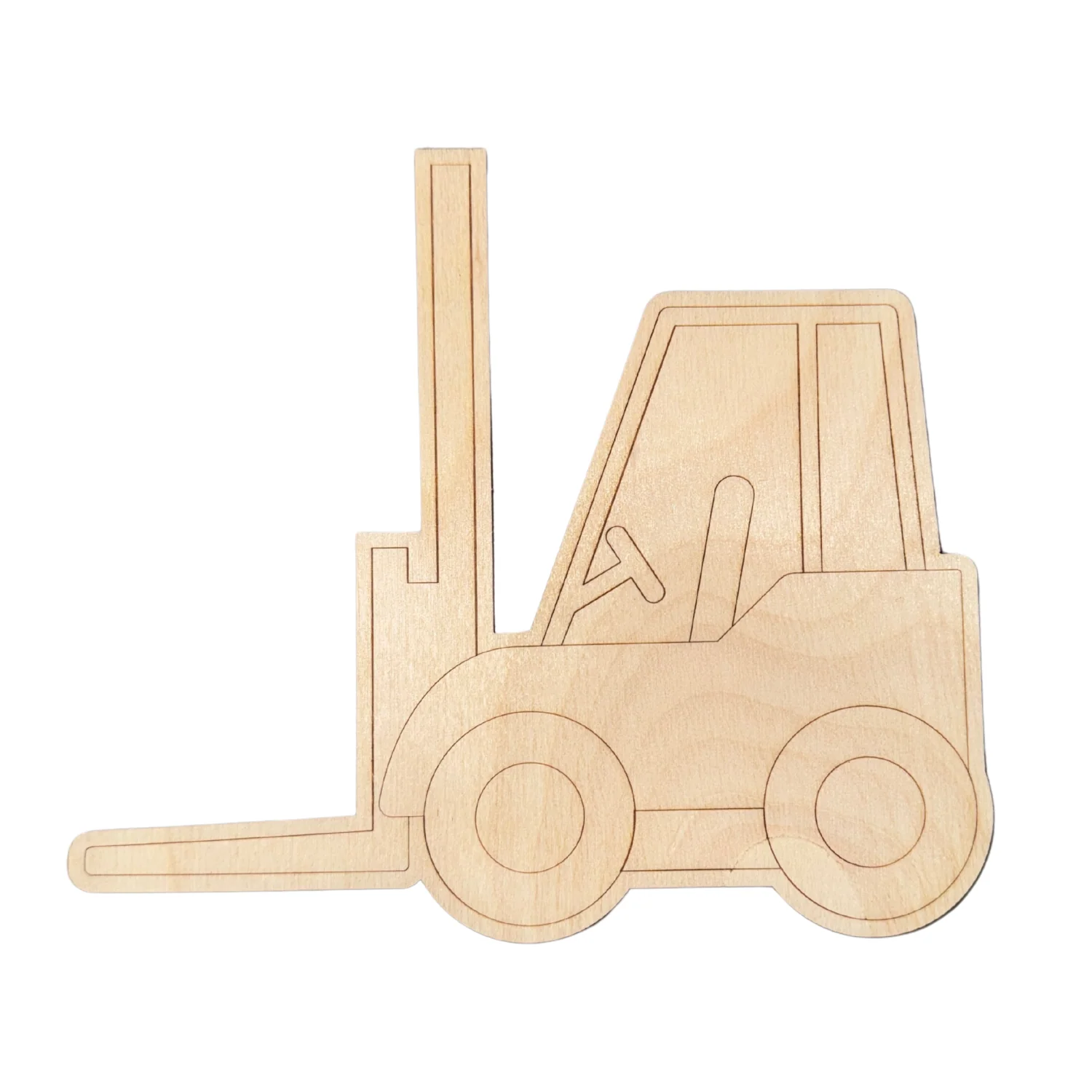 Unfinished Wood Etched Fork Lift Shape | Paint By Line Crafts | up to 30" DIY - Image 2