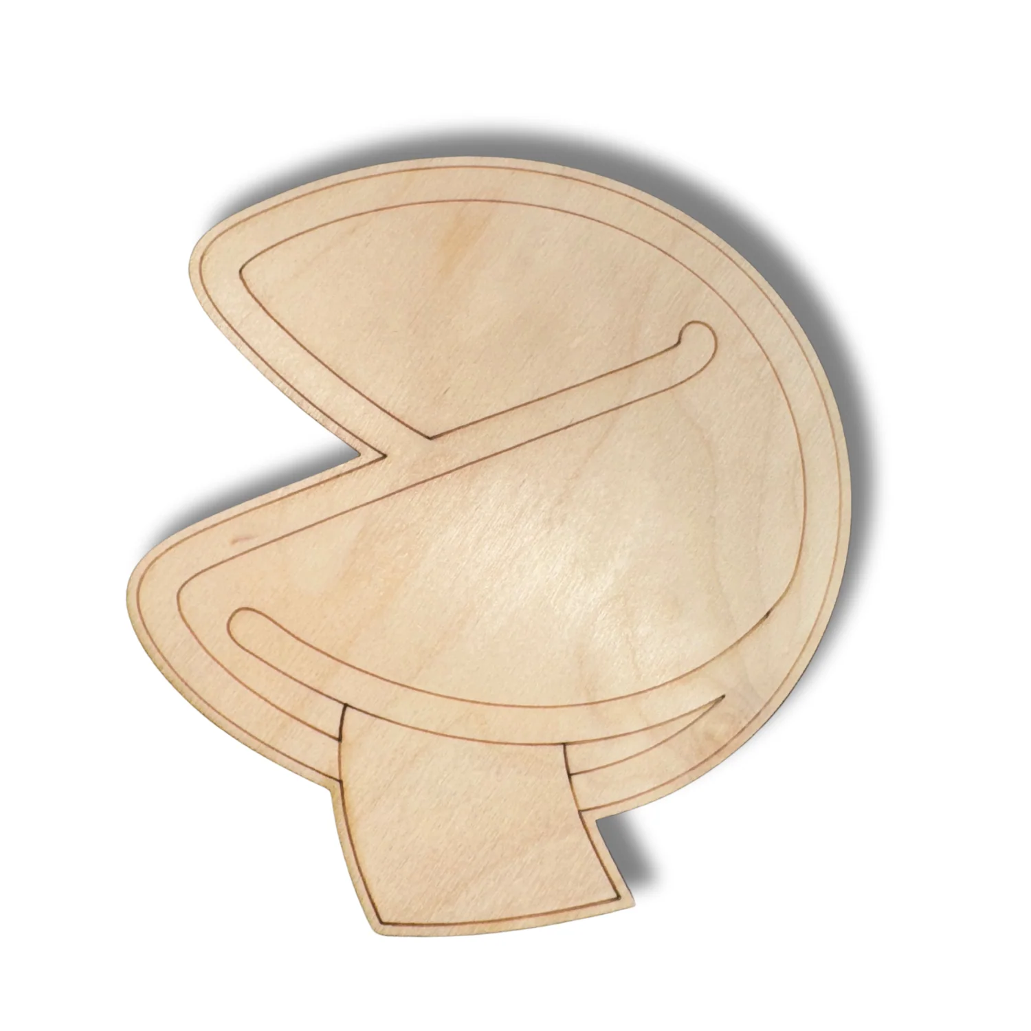 Unfinished Wood Etched Fortune Cookie Shape | Paint By Line Crafts | up to 30" DIY - Image 2