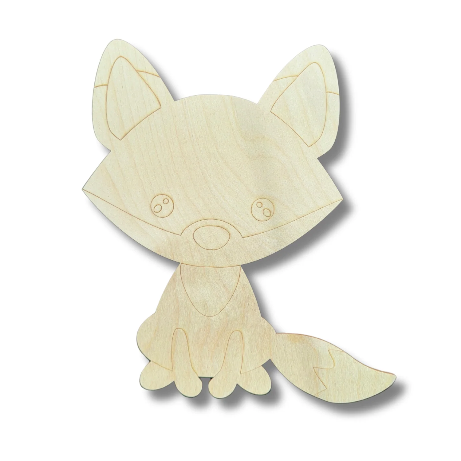 Unfinished Wood Etched Fox Shape | Paint By Line Crafts | up to 30" DIY - Image 2