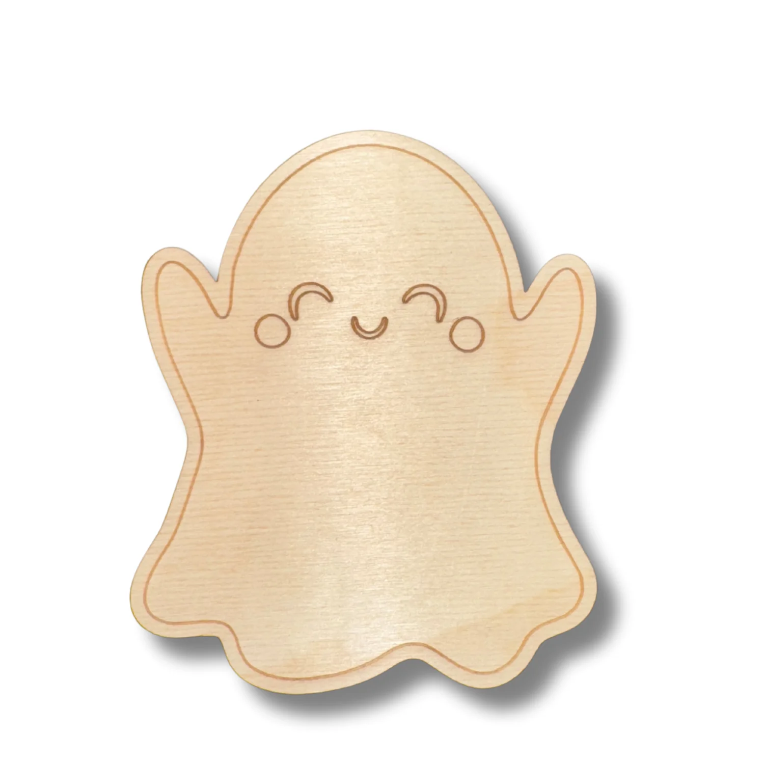 Unfinished Wood Etched Ghost Shape | Paint By Line Crafts | up to 30" DIY - Image 2