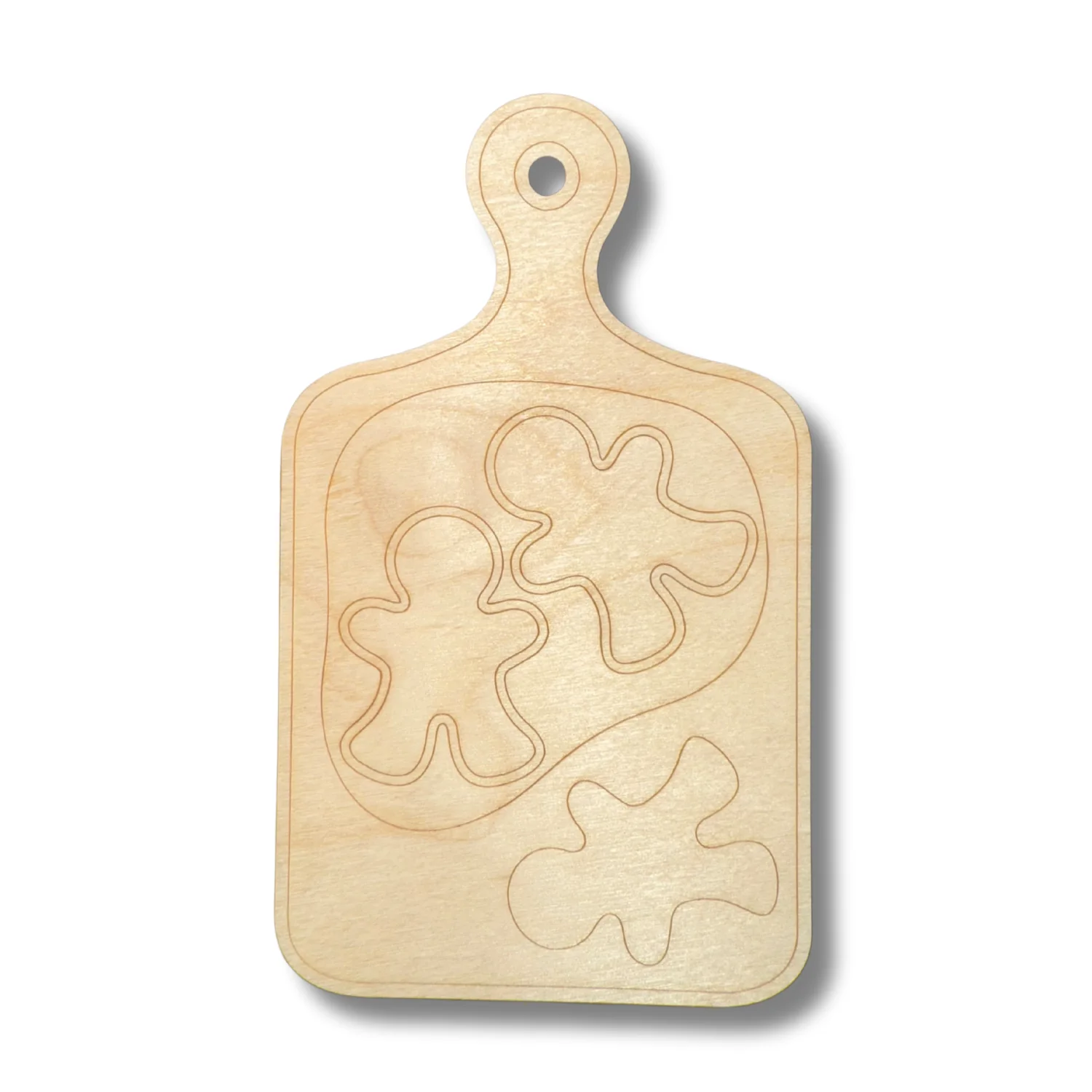 Unfinished Wood Etched Gingerbread Cookies Shape | Paint By Line Crafts | up to 30" DIY - Image 2