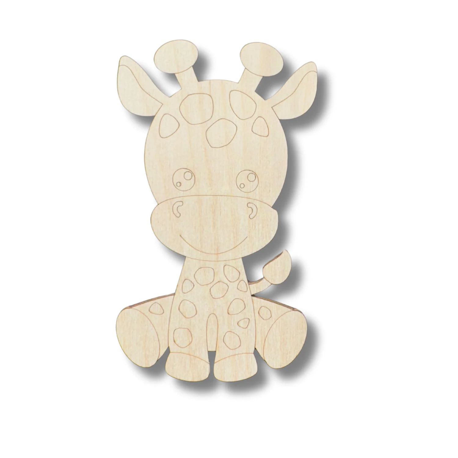 Unfinished Wood Etched Giraffe Shape | Paint By Line Crafts | up to 30" DIY - Image 2