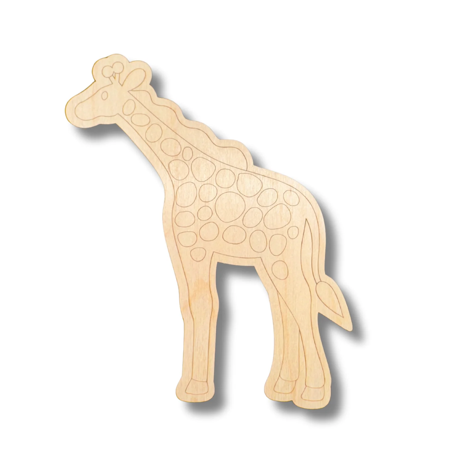Unfinished Wood Etched Giraffe Shape | Paint By Line Crafts | up to 30" DIY - Image 2