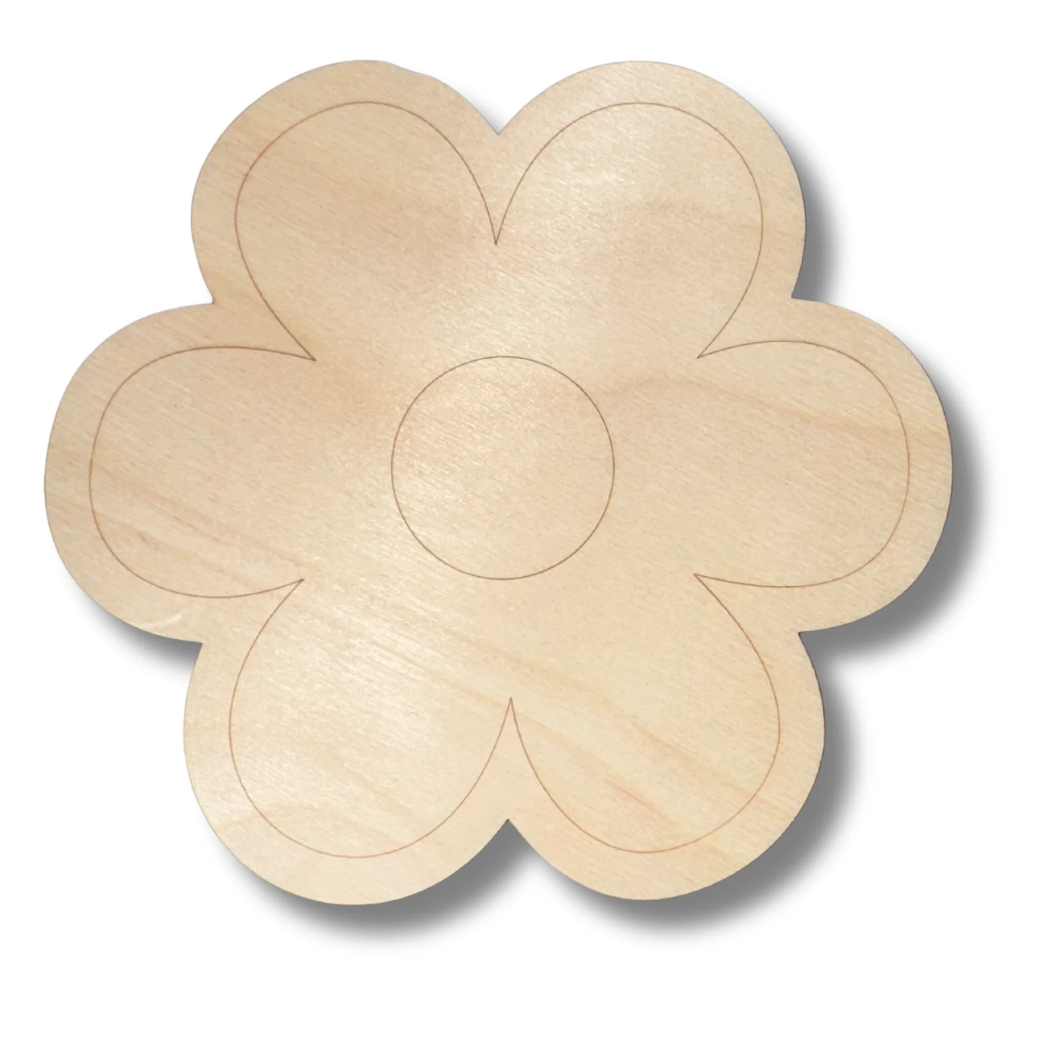 Unfinished Wood Etched Girls Flower Shape | Paint By Line Crafts | up to 30" DIY - Image 2