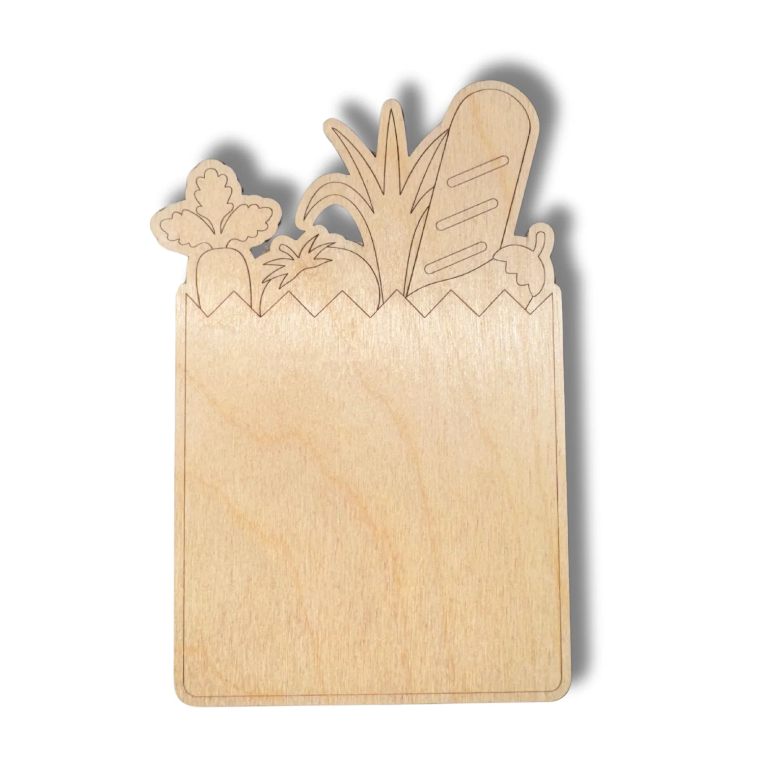 Unfinished Wood Etched Grocery Bag Shape | Paint By Line Crafts | up to 30" DIY - Image 2