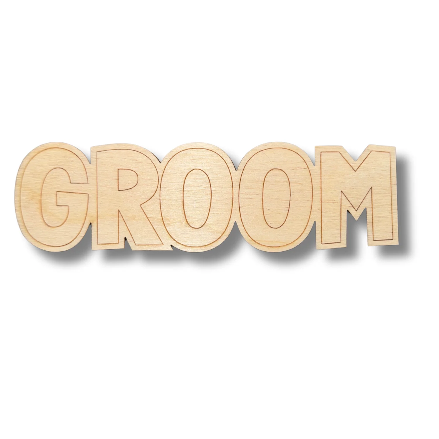 Unfinished Wood Etched Groom Shape | Paint By Line Crafts | up to 30" DIY - Image 2