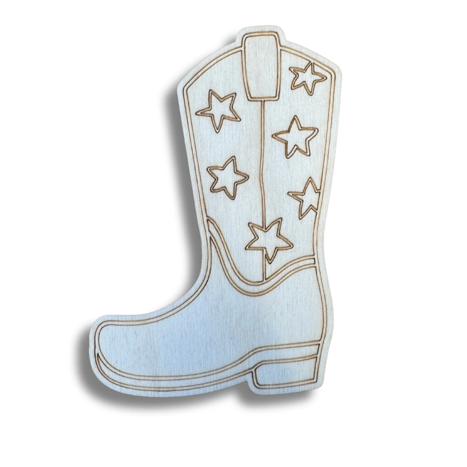 Unfinished Wood Etched Groovy Cowboy Boot Shape | Paint By Line Crafts | up to 30" DIY - Image 2