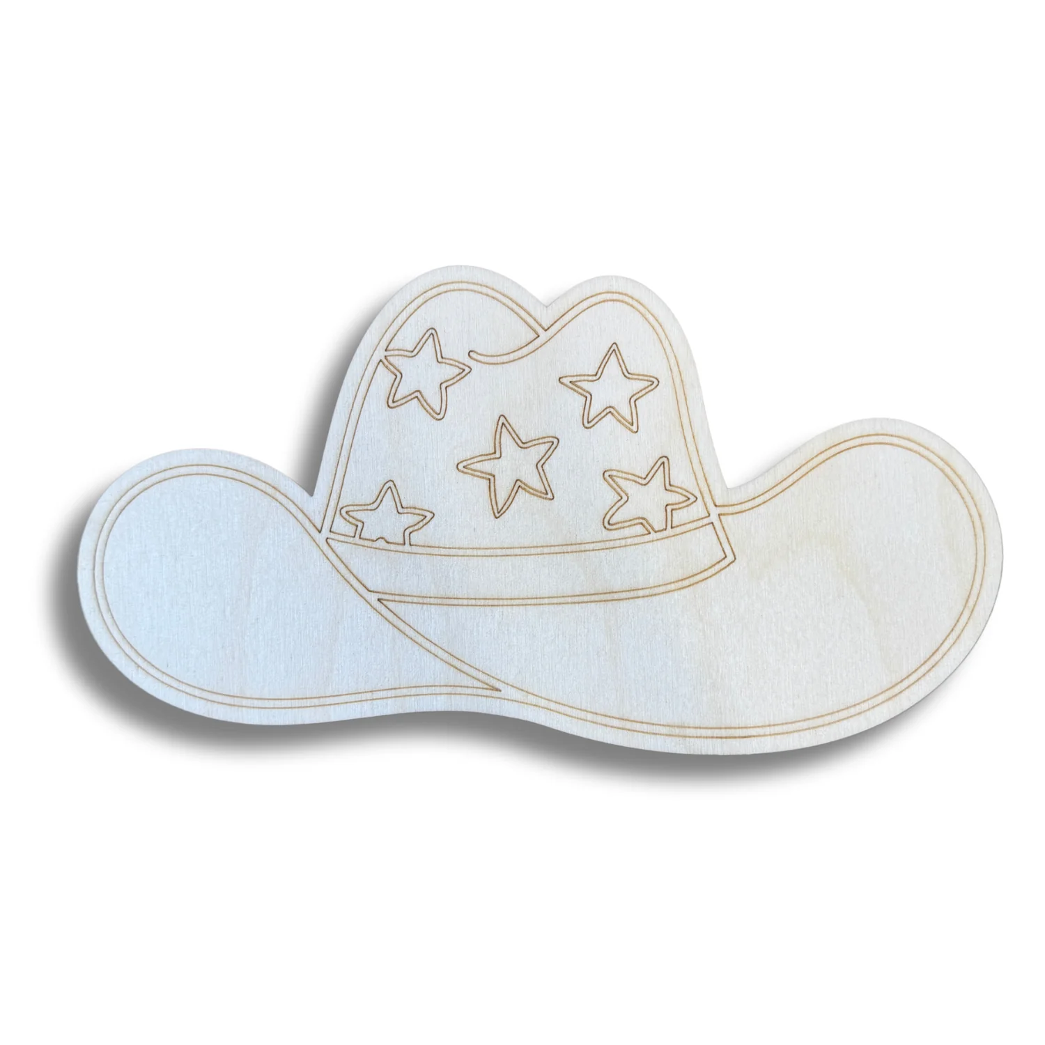 Unfinished Wood Etched Groovy Cowboy Hat Shape | Paint By Line Crafts | up to 30" DIY - Image 2