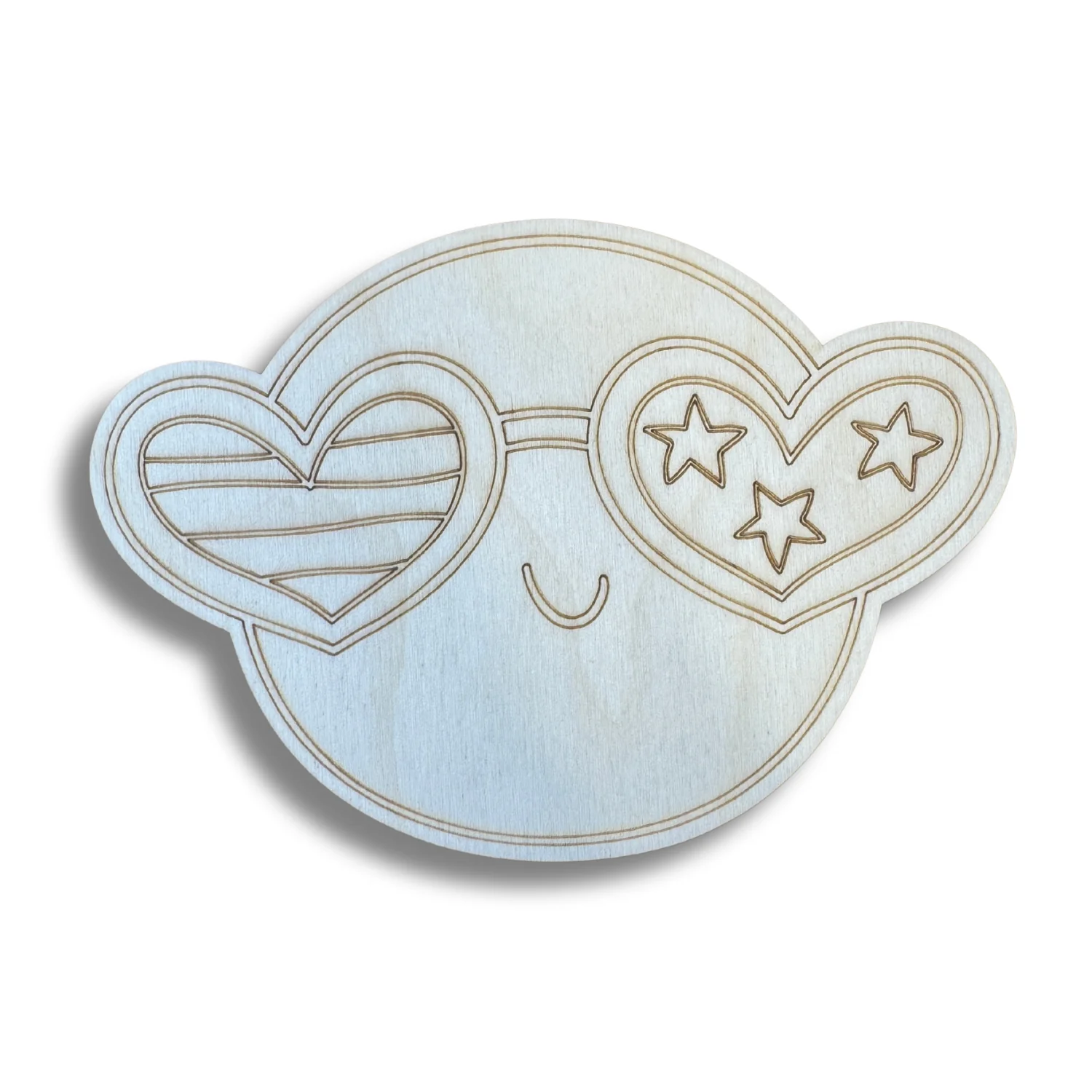 Unfinished Wood Etched Groovy Sunglasses Shape | Paint By Line Crafts | up to 30" DIY - Image 2