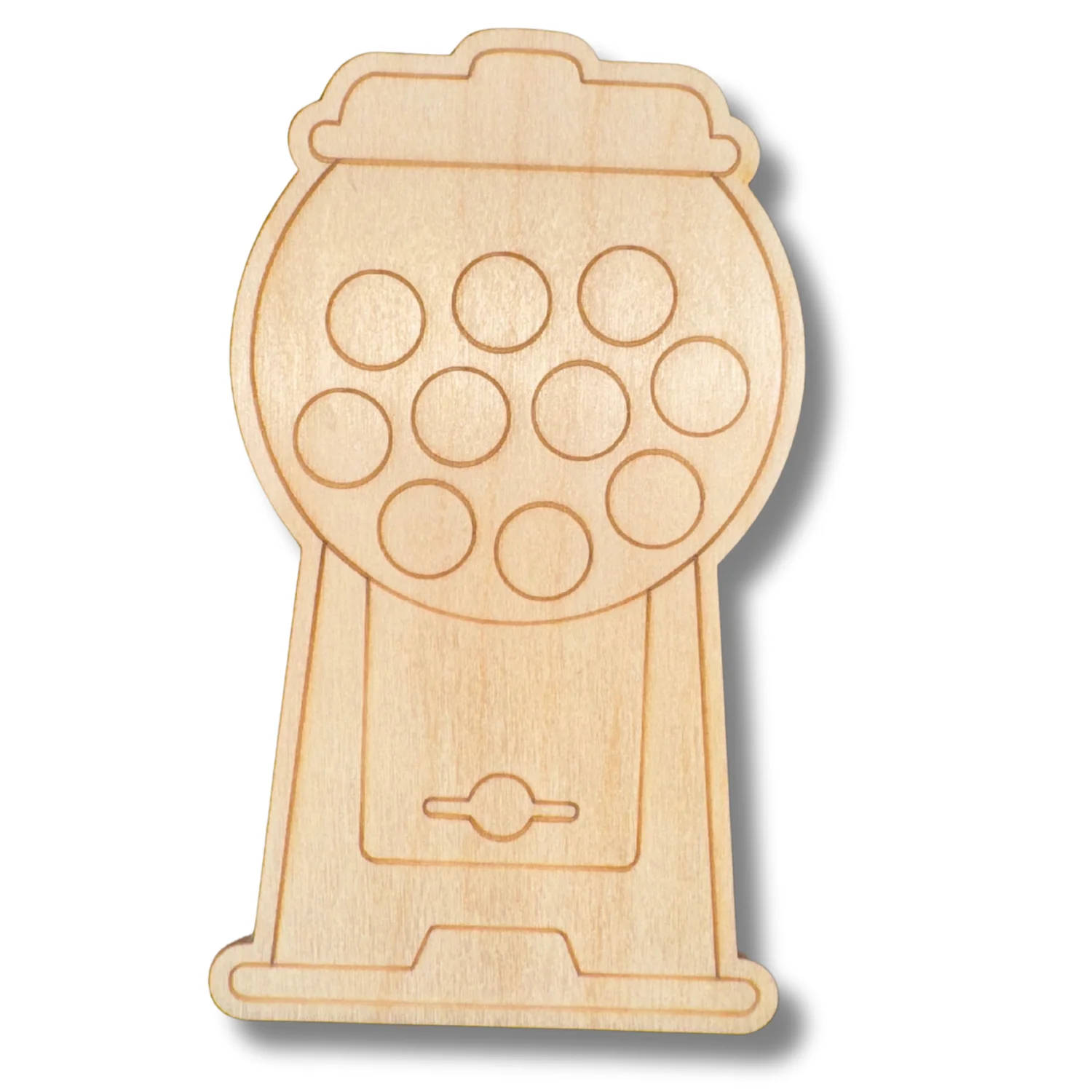 Unfinished Wood Etched Gumball Machine Shape | Paint By Line Crafts | up to 30" DIY - Image 2