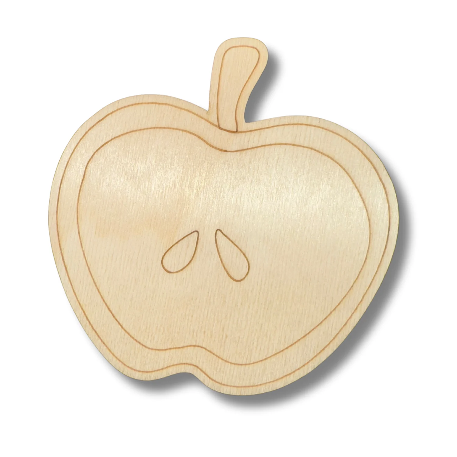 Unfinished Wood Etched Half Apple Shape | Paint By Line Crafts | up to 30" DIY - Image 2