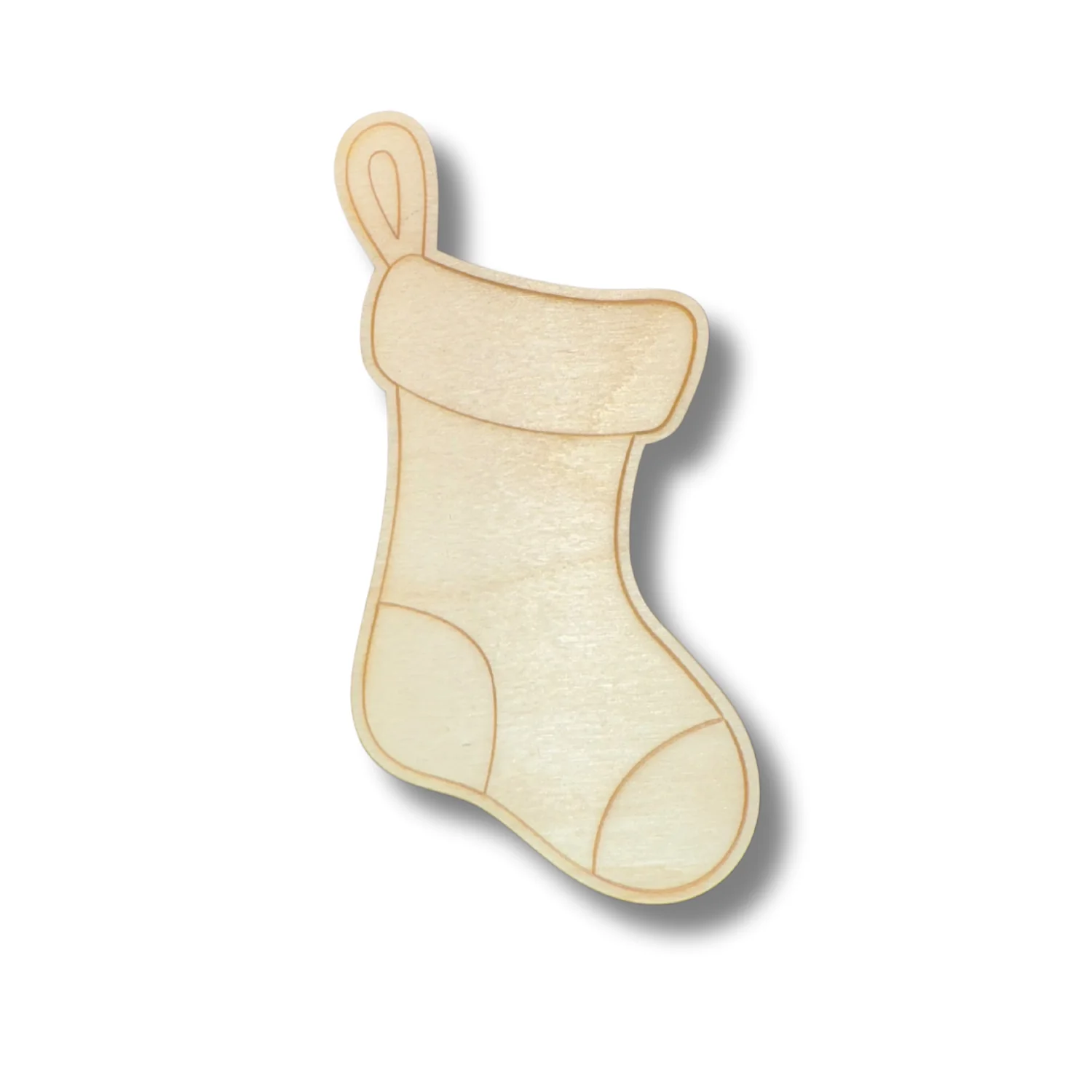 Unfinished Wood Etched Hanging Stocking Shape | Paint By Line Crafts | up to 30" DIY - Image 2