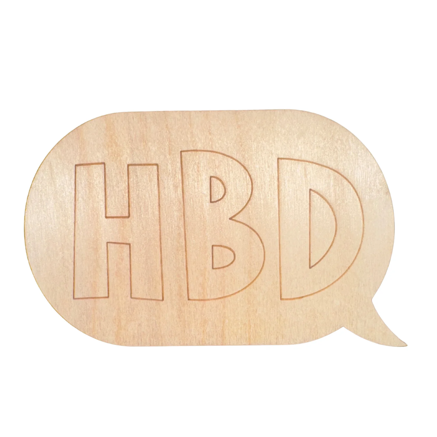 Unfinished Wood Etched HBD Speech Bubble Shape | Paint By Line Crafts | up to 30" DIY - Image 2