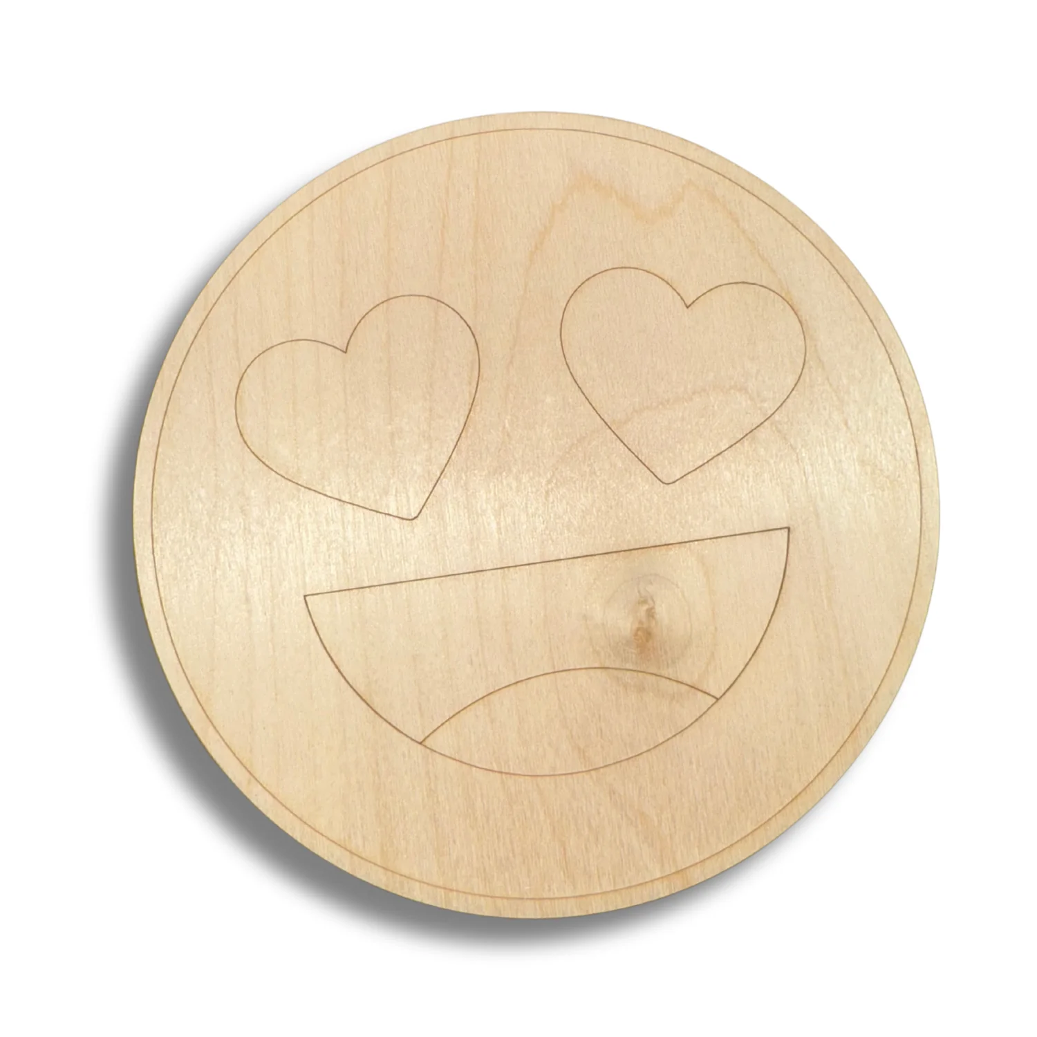 Unfinished Wood Etched Heart Eyes Shape | Paint By Line Crafts | up to 30" DIY - Image 2